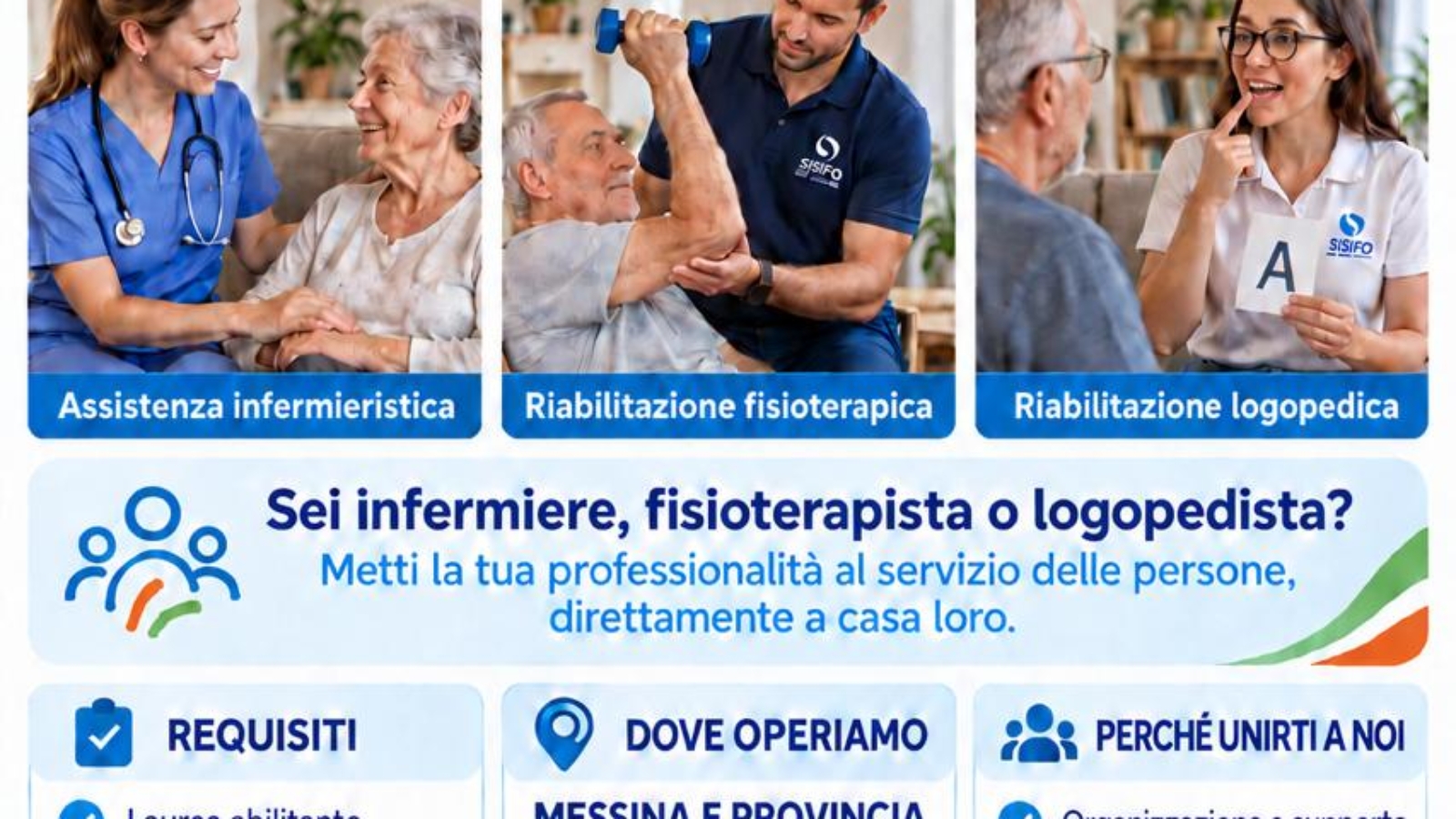 Offerta di lavoro messina infermieri, logopedisti e fisioterapisti