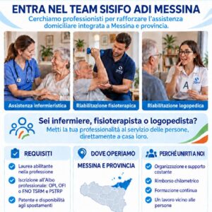 Offerta di lavoro messina infermieri, logopedisti e fisioterapisti